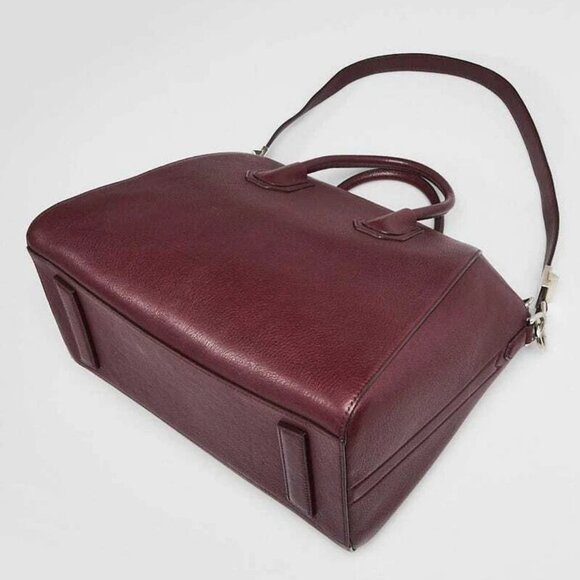 Givenchy Burgundy Sugar Goatskin Leather Medium Antigona Bag - Picture 3 of 11